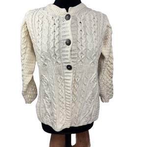 Shannon Woolen Mills Irish Merino Wool Cable Knit Sweater Medium